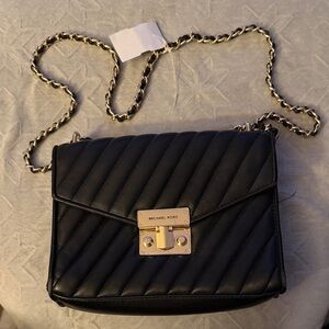 Michael Kors Black Quilted Crossbody Bag